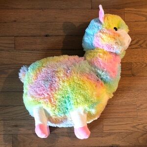 NWT 20-inch Rainbow Plush Llama Pillow